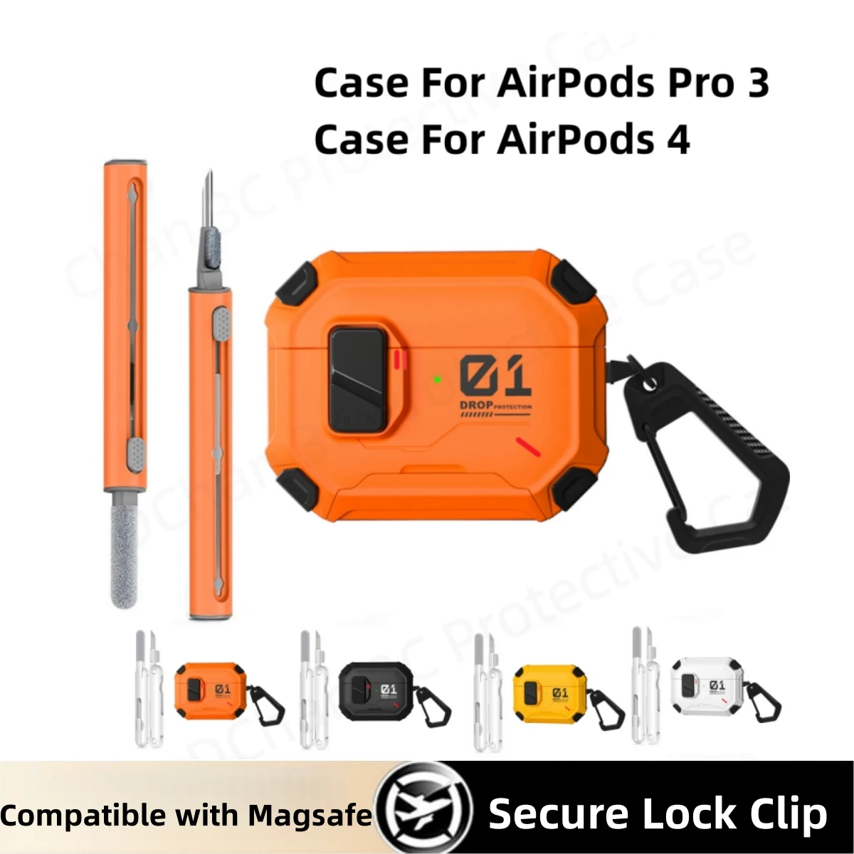   Schutzhülle für AirPod Pro 3 2025 [Automatischer Verschluss] Kompatibel mit MagSafe Kabellose Kopfhörer-Hülle für Damen und Herren AirPods 4 Pro 3 Hüllen