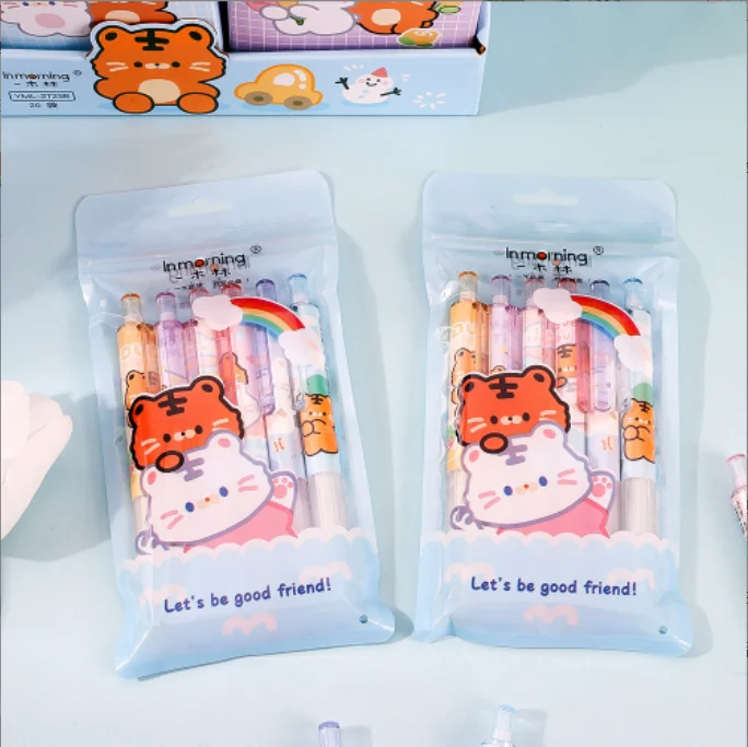 36 pcs/lot Kawaii Tiger Press Gel Pen For Writing Cute 0.5mm Black Ink Pen Gift Stationery Office School Supply