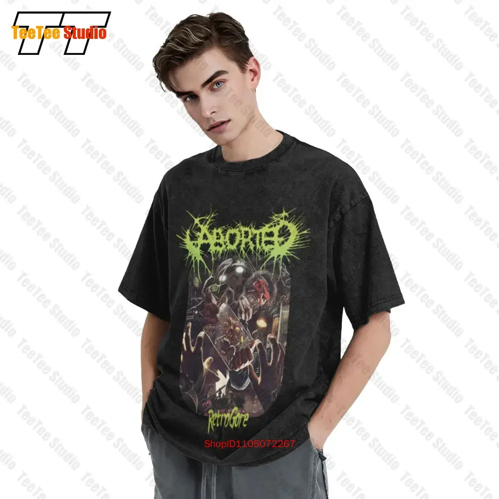الرجعية Aborted الفرقة Retrogore خمر المتضخم تي شيرت أسود قصير الأكمام جميع الأحجام 1F693 202L