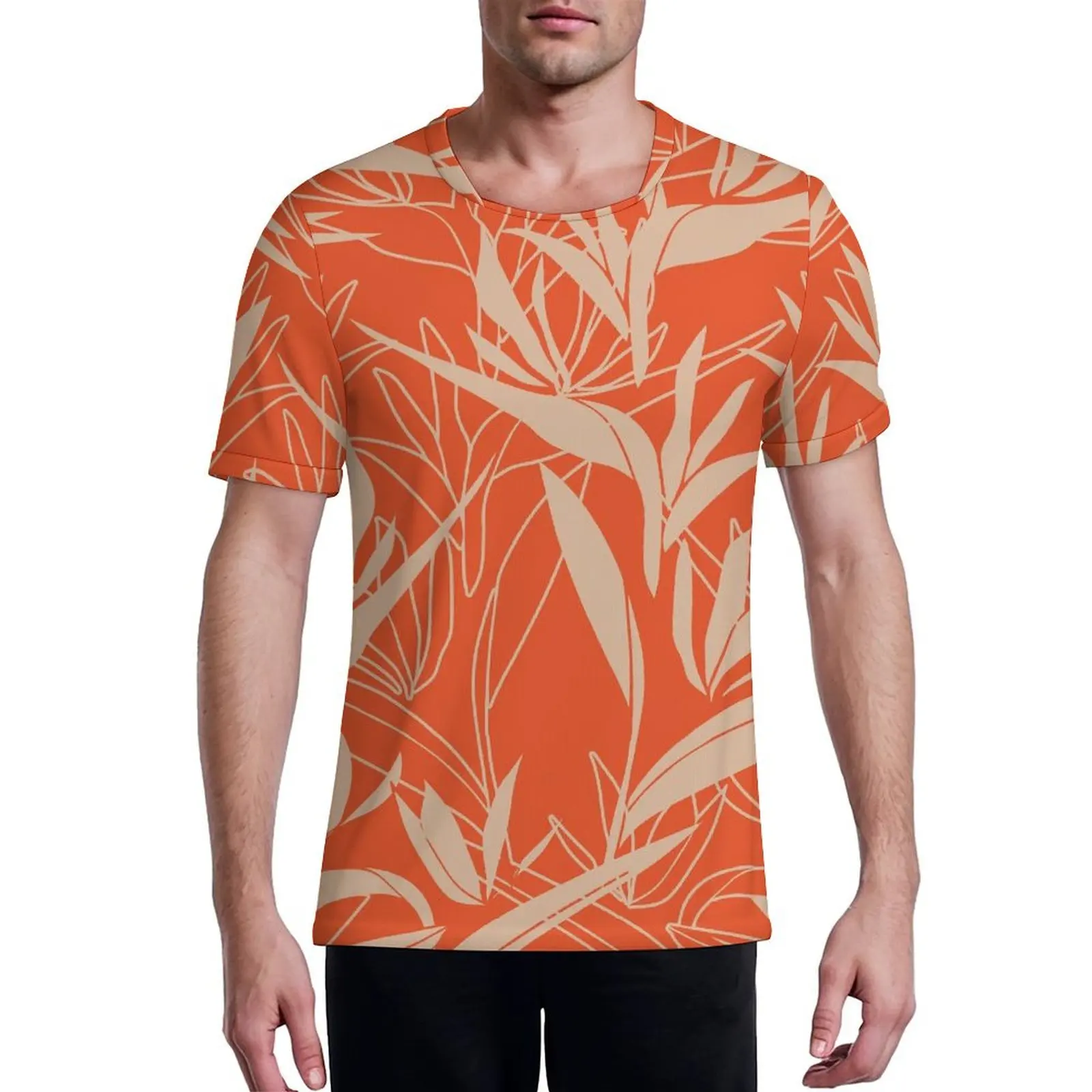 New Polynesian Tattoo Short Sleeve Tshirt Samoa Tribal Men T Shirt Oversized Style Design U Neck Football Tshirt