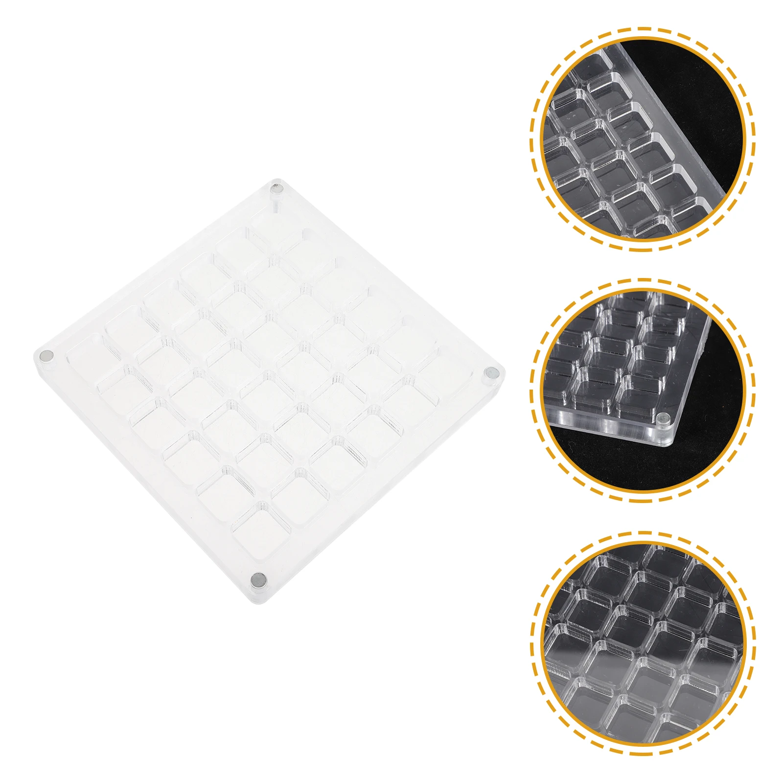 

36-Grid Transparent Acrylic Rhinestones Storage Box Magnetic Lid Nail Jewelry Organizer Beaded Storage Box Desktop Holder