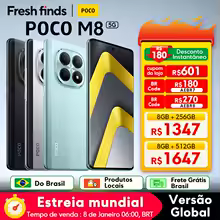 <strong>【Estreia Mundial】POCO M8 5G Celular Versão Global Snapdragon® 6 Gen 3 50MP Câmera 6,77″ tela AMOLED 120Hz 5520mAh 45W NFC</strong>” />                                            </a>
                            </div>
            <div class=