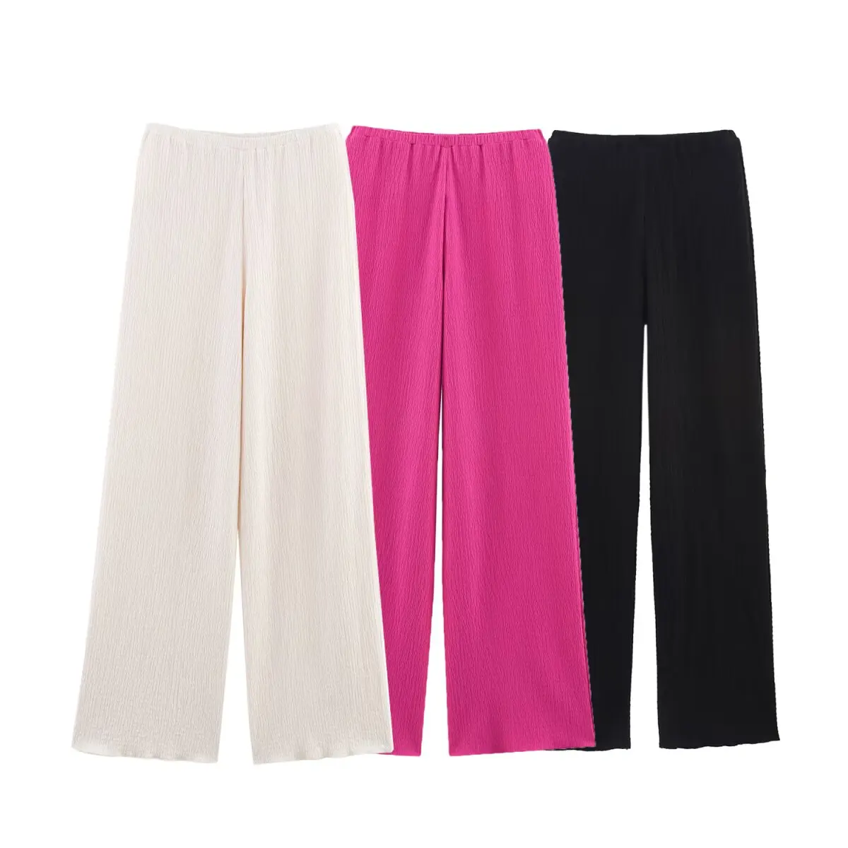 กางเกงขายาวเอวสูงทรงหลวมผ้าเนื้อดีสไตล์ยุโรปและอเมริกาแฟชั่นใหม่ปี 2025 สำหรับผู้หญิง ให้ลุคที่ดูดี มีสไตล์ และใช้งานได้หลากหลาย