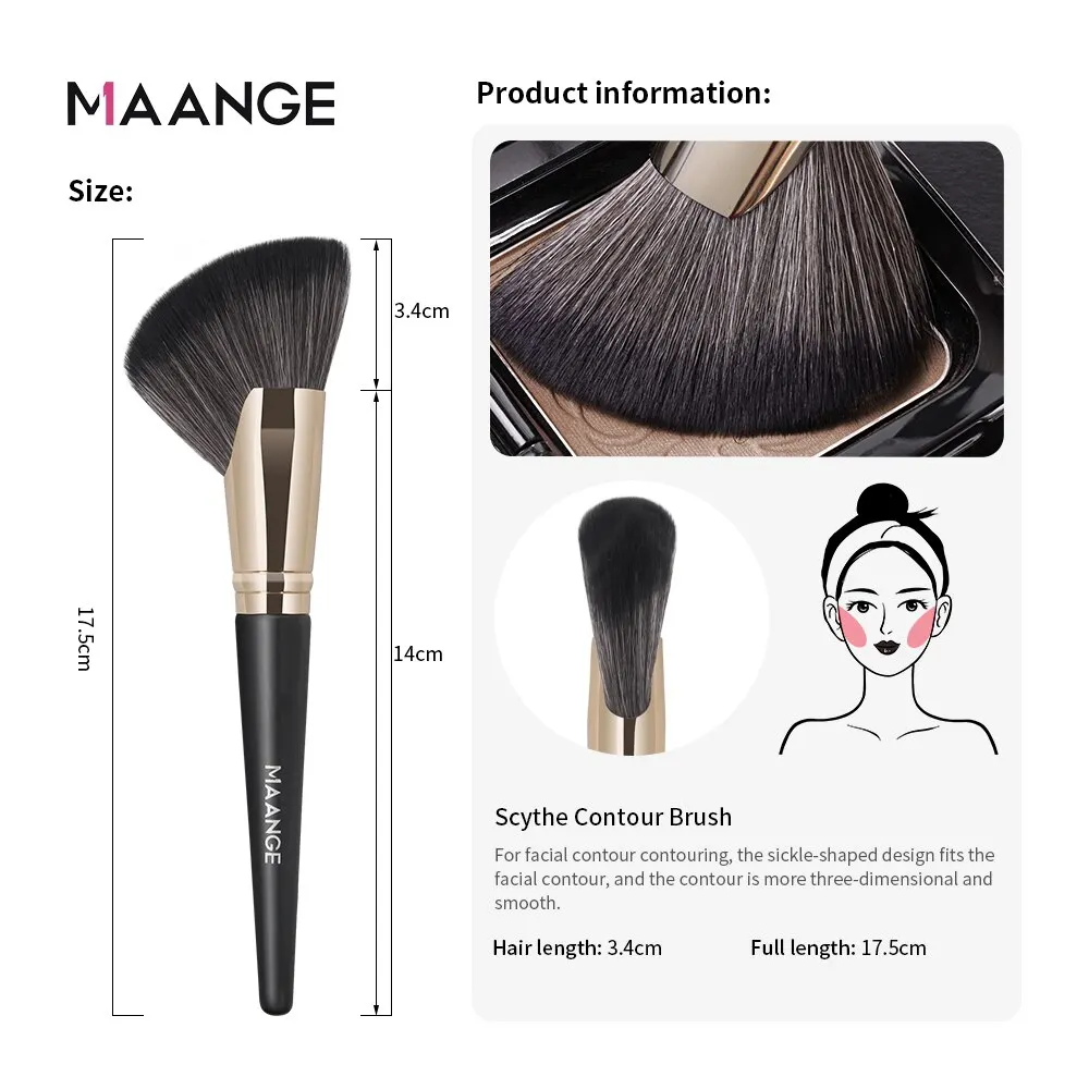 MAANGE Dense Blush Bronzer Brush Angled Makeup Brush Premium Brush Perfect For Face Contouring Highlighting For Creams Powders