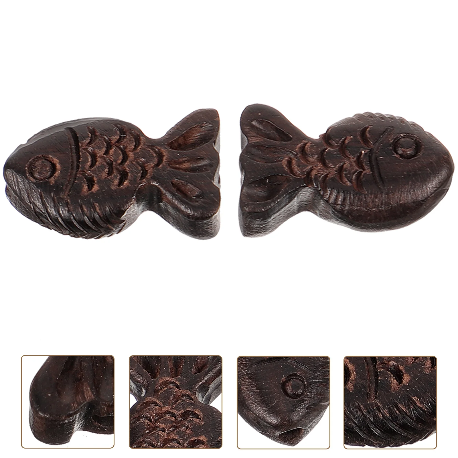 

2pcs Wooden Fish Pendants Good Wood Material Durable Retro Diy Keychain Bag Hanging Ornament Craft Decorative Charm Vintage