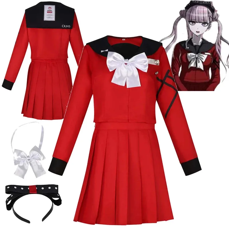 Hundred Line Tsukumo Kako Cosplay Fantasy Clothing Red Dress Anime Game Costume Disguise Adult Women Roleplay Party Outfits eo]5