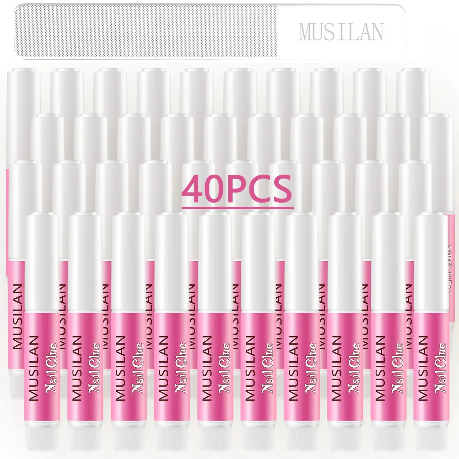 

Super Strong Nail Glue, Long-Lasting & Quick Drying 40 PCS for Press On Nails, Acrylic Tips & Nail Art, 0.07oz Each