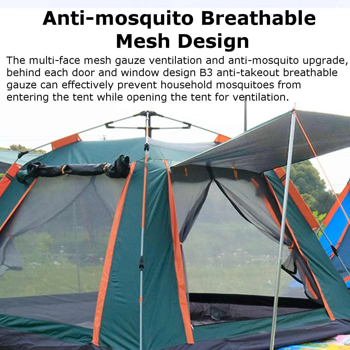 3-5 People Fully Automatic Camping Tent Windproof Waterproof Automatic Pops-up Tent Family Outdoor Instant Setup Tent 4 Season