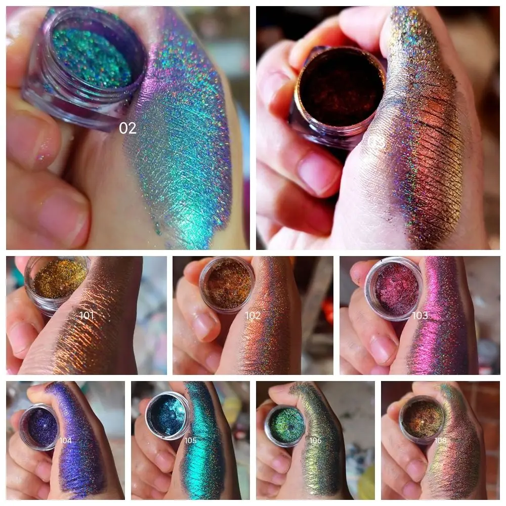 Shining MultiChrome Eyeshadow Powder Rainbow Eyeshadow Rainbow Eyeshadow Powder 0.2g Glitter Glitter Color Shift Eyeshadow Nail