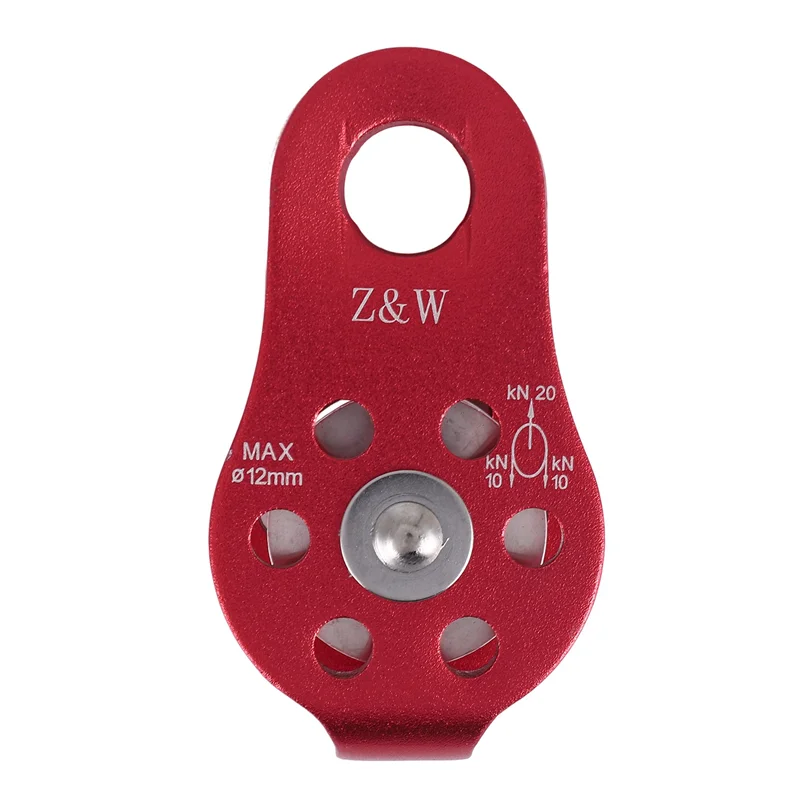 N96R 2 Pcs Rock Pulley Rope Tree Climbing Climber Arborist Fixed Pulley Red