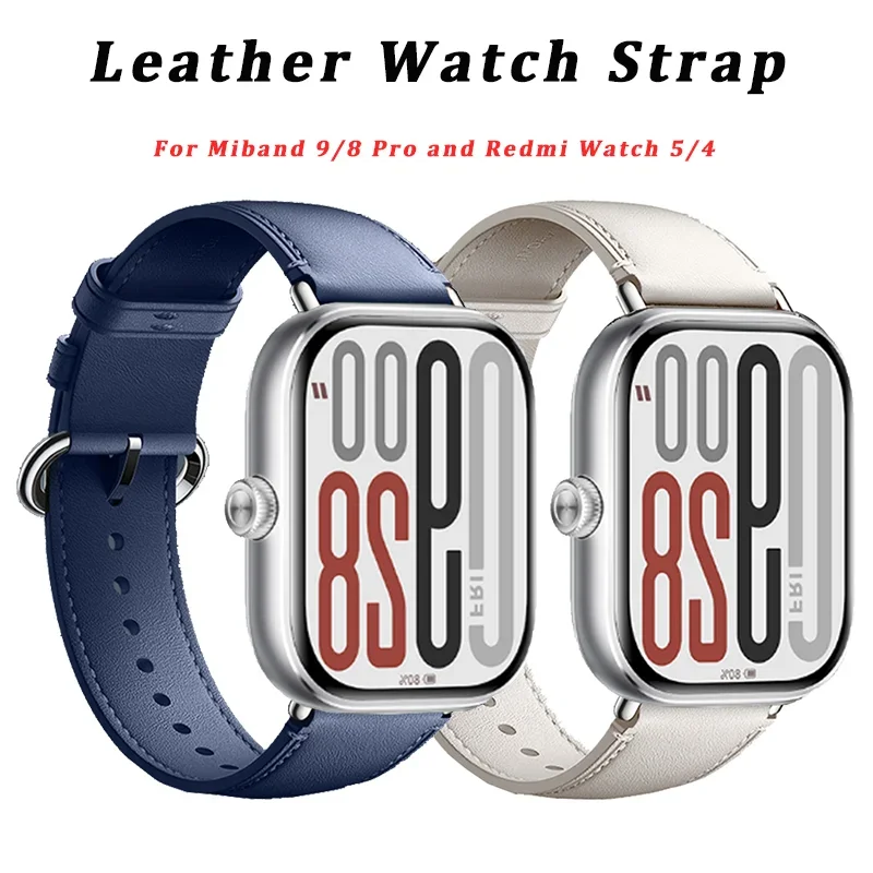 

Leather Strap For Xiaomi Redmi Watch 5 4 Smart Watchband Replacement Wristband Bracelet for Xiaomi Miband 9 8 Pro Correa Straps