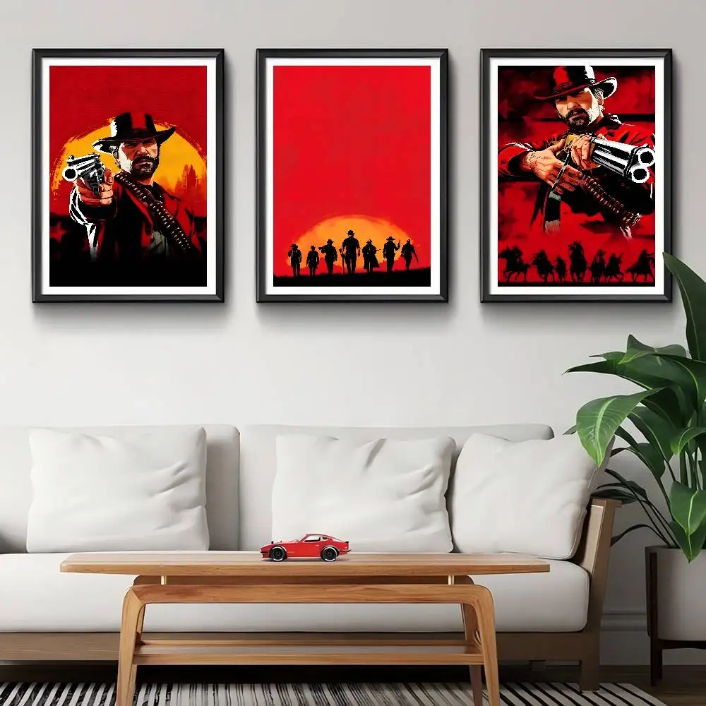 لعبة Red Dead Redemption 2 ملصق فني ذاتي اللصق مقاوم للماء ورق ملصق مقهى بار غرفة جدار ديكور