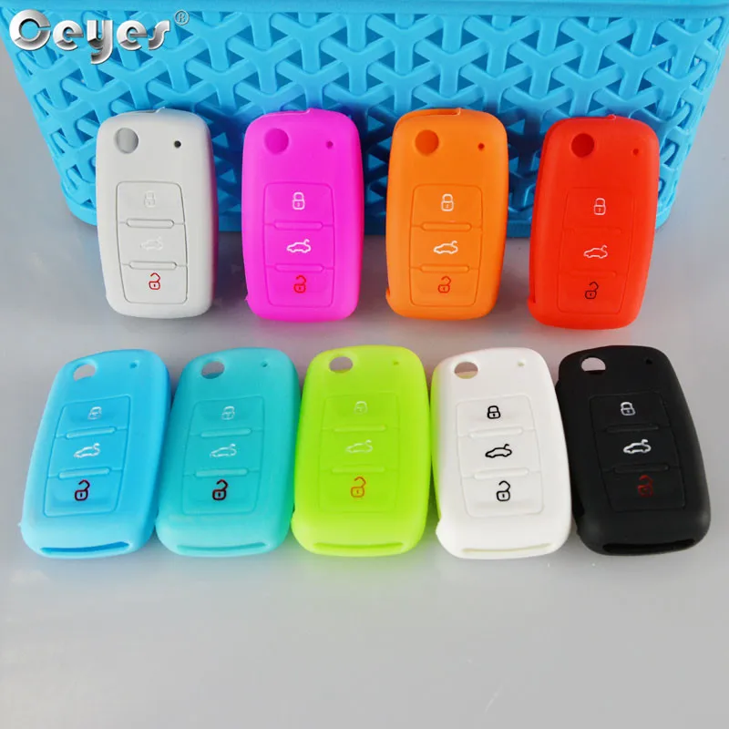 Silicone Car Key Cover Case Bag For Volkswagen VW Golf Bora Jetta Polo Passat Skoda Superb Octavia Fabia SEAT Ibiza Leon Shell