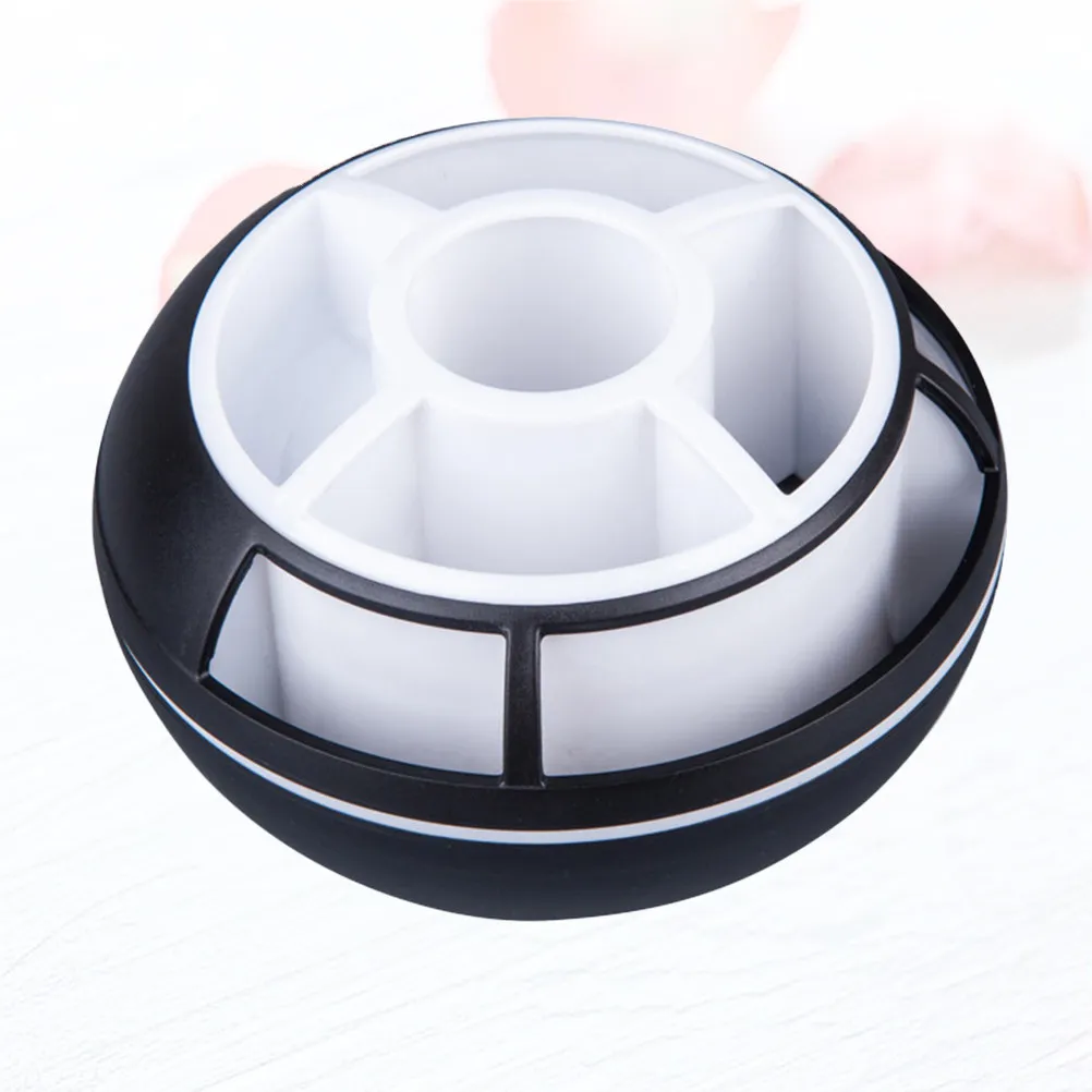 360 Degree Rotating Pen Holder Round Plastic Desktop 9 Slots Organizer Pencil Holder Chopsticks Storage Box Black