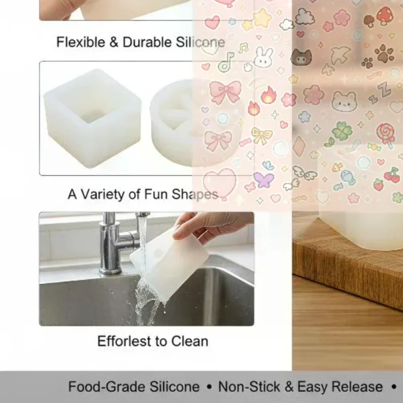 Cute Cheese Silicone Mold Non-Stick Fondant Cake Tray Chocolate Ice Cube Soap Making Mold Food Grade DIY