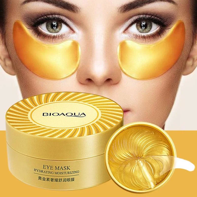 

BIOAQUA 60pcs Gold Collagen Hyaluronic Acid Eye Mask Anti Wrinkle Sleep Crystal Eye Patch Moisturizing Dark Circles Eye Mask