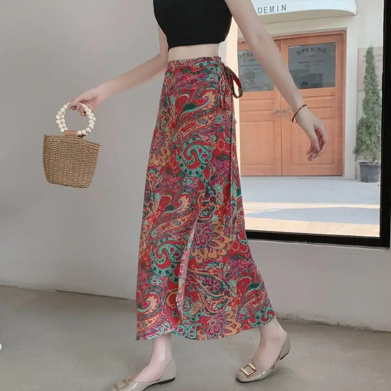 

Fashion Casual Ethnic Style Vacation Multi Functional High Waist Wrap Skirt With All-match Sun Protection