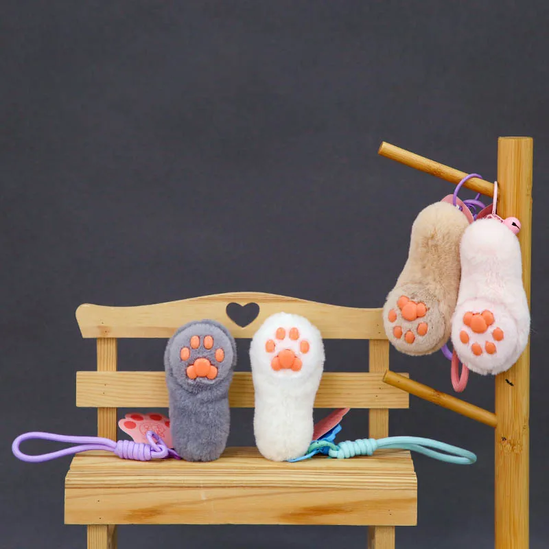 ใหม่น่ารัก Soft Plush Cat PAW พวงกุญแจจี้การ์ตูนความเครียดบรรเทา Plush Cat PAW กระเป๋าเป้สะพายหลังตกแต่งจี้ของขวัญวันเกิด