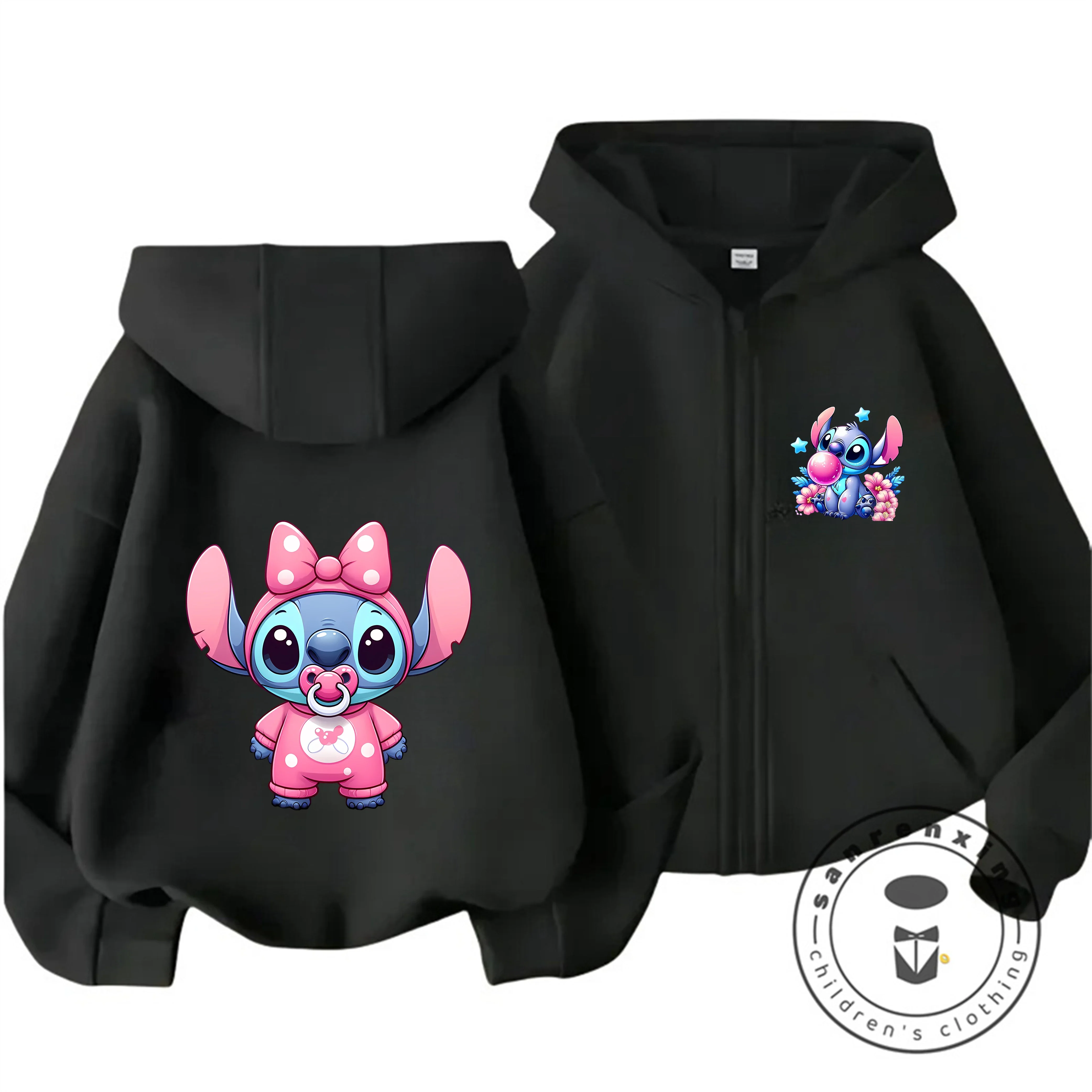 غرزة الأطفال زمم هوديي لطيف الكرتون طباعة جديد الخريف الشتاء الدافئة البلوز أزياء يندبروف للبنين