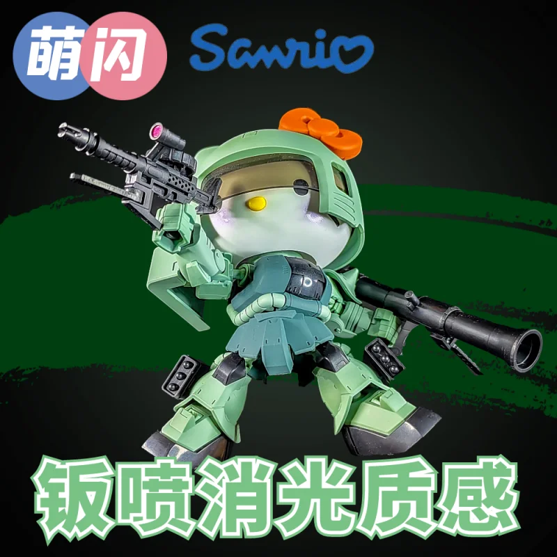 Bandai Gundam Model Kit Anime Figure Sdcs Hello Kitty Zaku ⅱ Collection Gunpla Anime Action Figure Toys For Children Xmas Gift