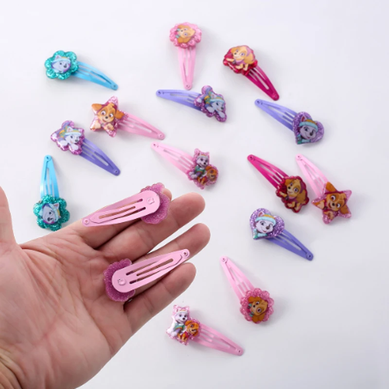 Kawaii PAW Patrols 헤어 클립 소녀 귀여운 만화 달콤한 보석 헤어 액세서리 애니메이션 캐릭터 헤어 클립 어린이 생일 선물