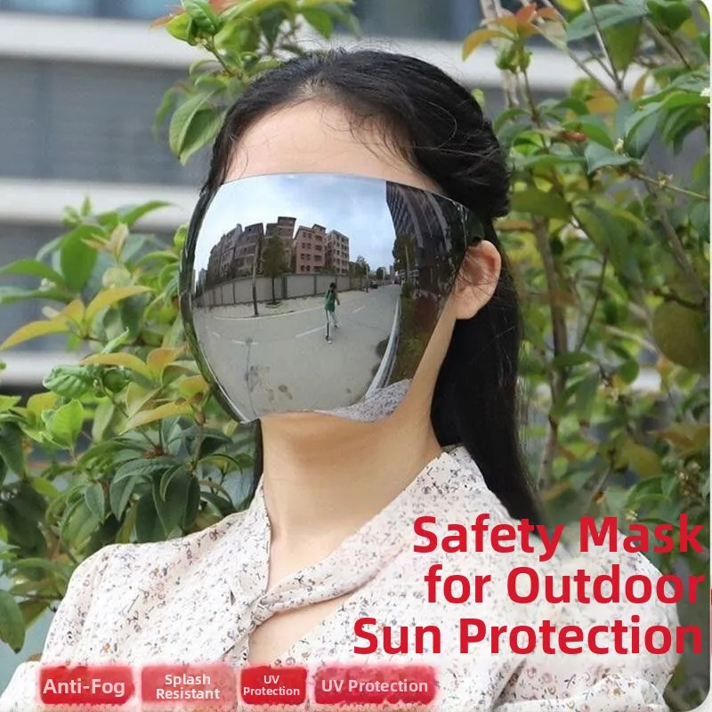 Men's Full-Face Sun Protection Mask High Transparency Anti-Fog UV Protection Cycling Glasses Face Shield Protective Gear