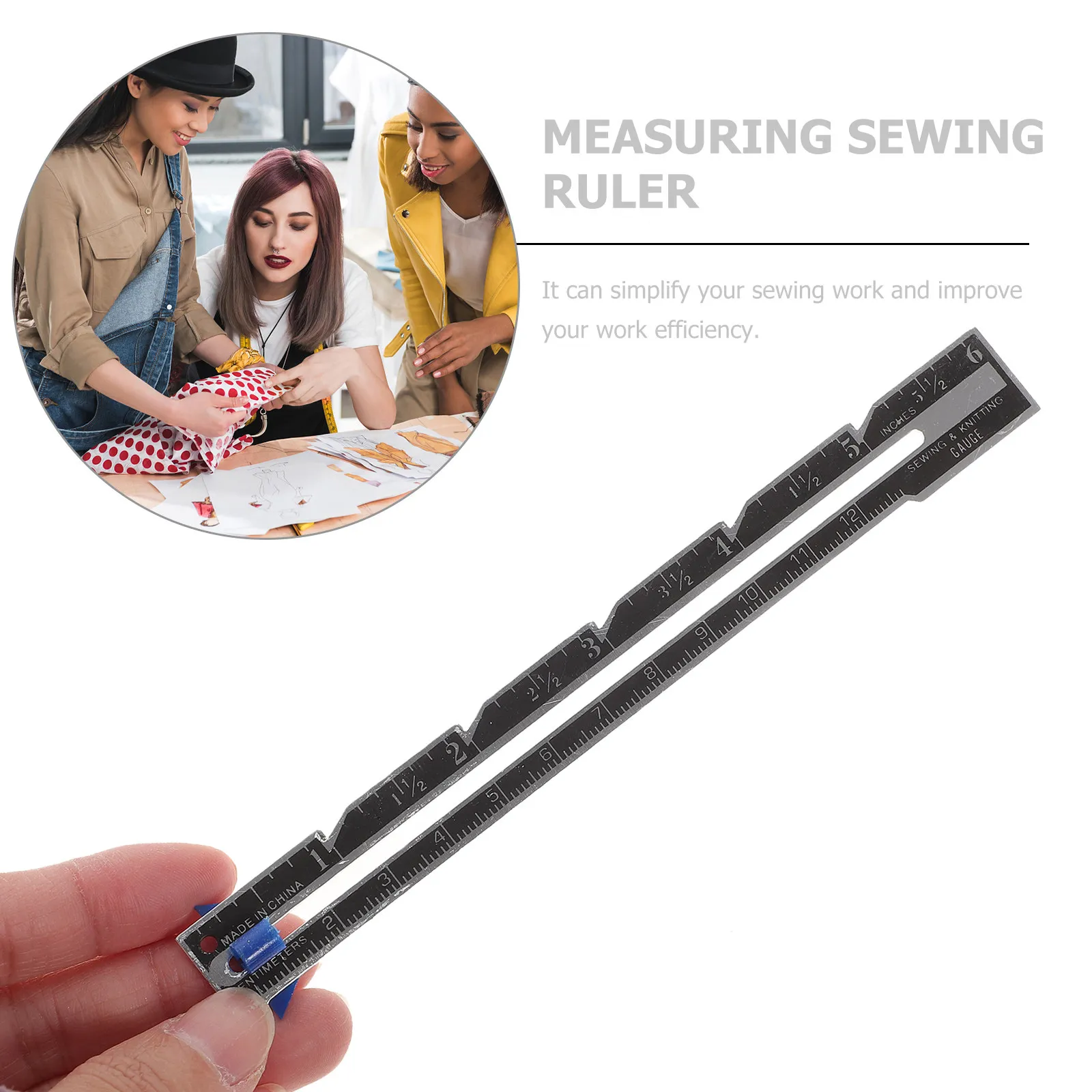 12Pcs Quilting Sewing Gauge Sliding Button Seam Ruler Fabric Measuring Crafts Supplies for Beginner Knitting DIY Sewing view 6