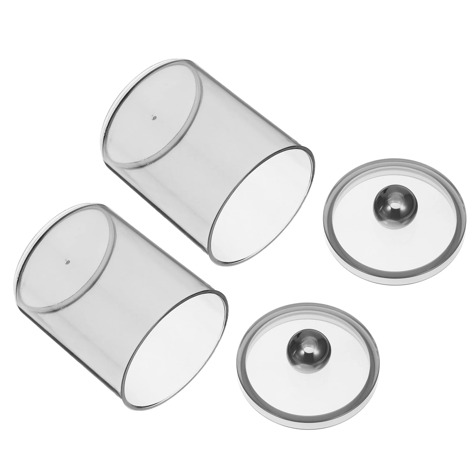 

2Pcs Dustproof Cotton Swab Jars with Lid Bathroom Cosmetic Organization Containers