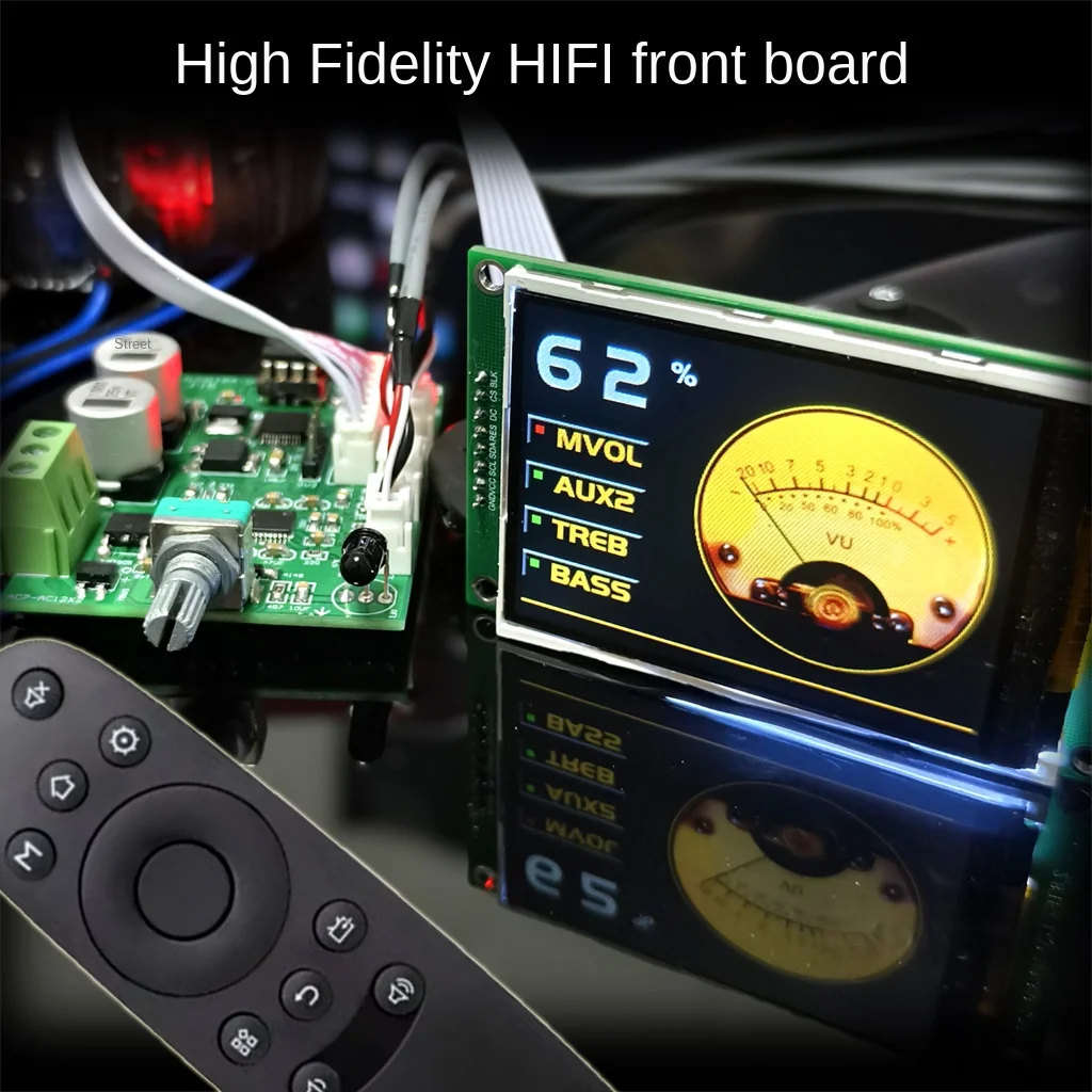 

F2 Low Distortion and Low Noise HIFI Preamplifier with TFT Pointer Display and Full Remote Control, Finished Board