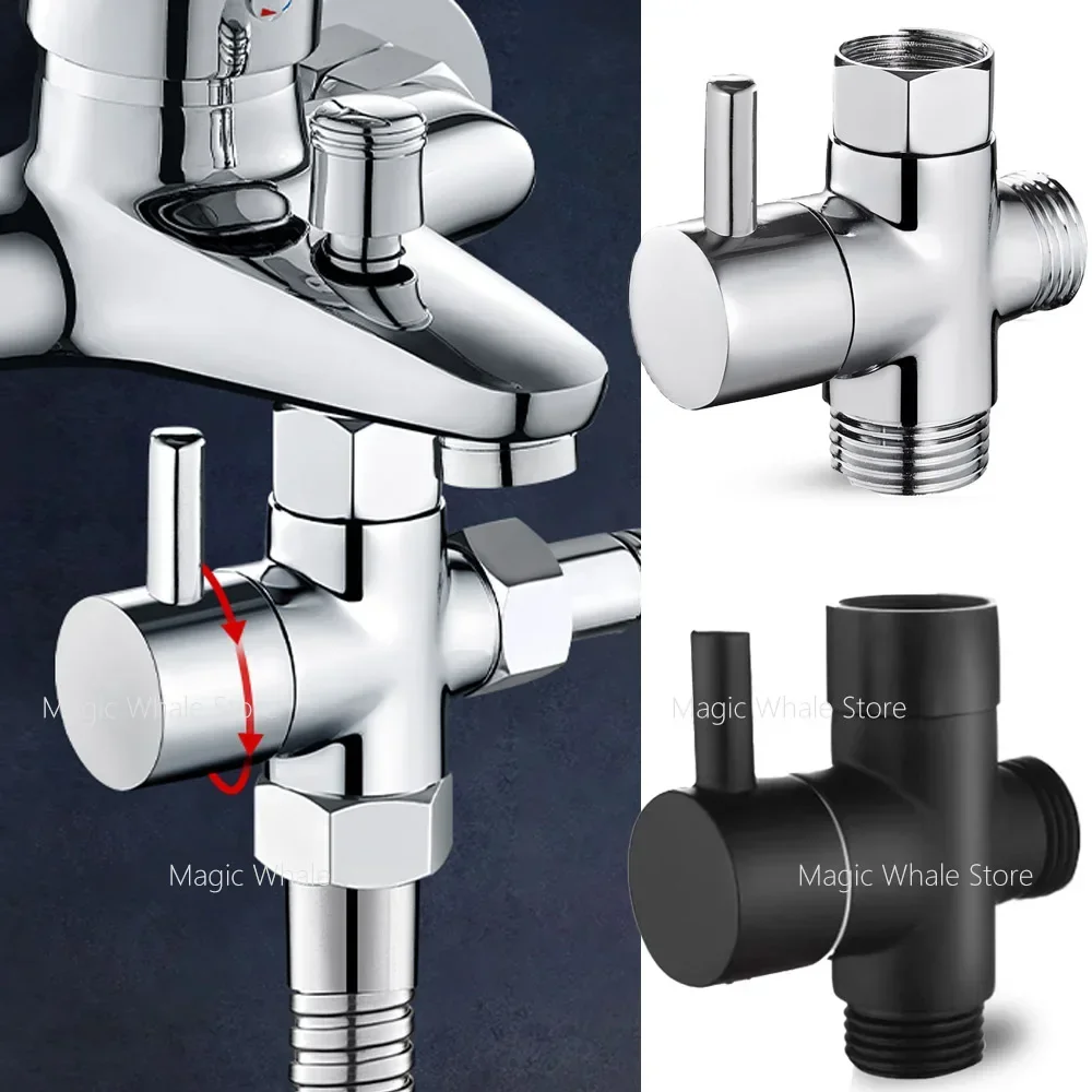 Bidet Chrome T Adapter with Shut-off Valve T Adapter 3-way 7/8\