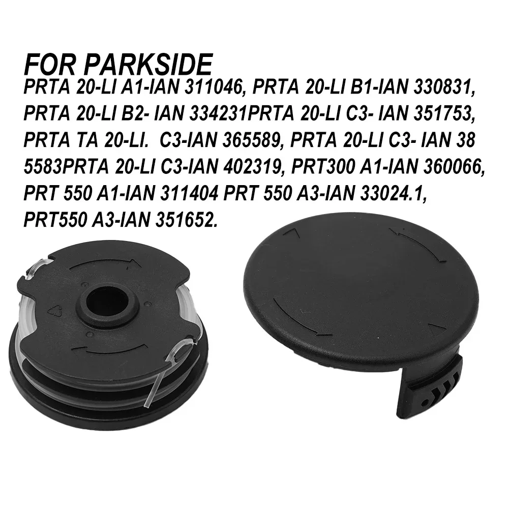 2pcs Cordless Grass Trimmer Spool Line Spool Cap Cover Set For PRTA 20-Li A1 B1 B2 C3 For PRT 300 550 50 Lawn Mower Parts