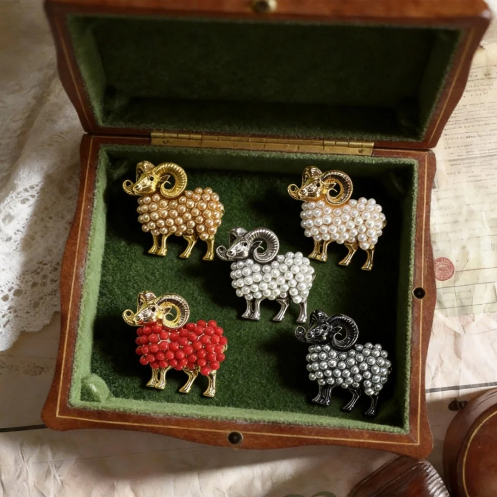 Baroque Luxury Sheep-Themed Brooches for Men and Women, Jewelry, Fashion Accessories, and Party Gifts