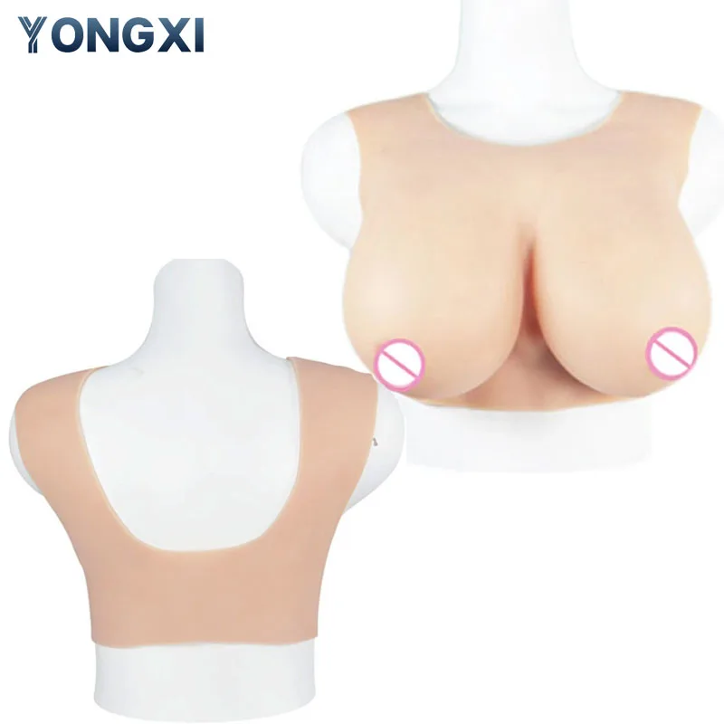 YONGXI Silk Floss/Silicone Breathable Back Hollowing Breast Fake Artificial Boobs for a Mastectomy or Transgender Crossdresser