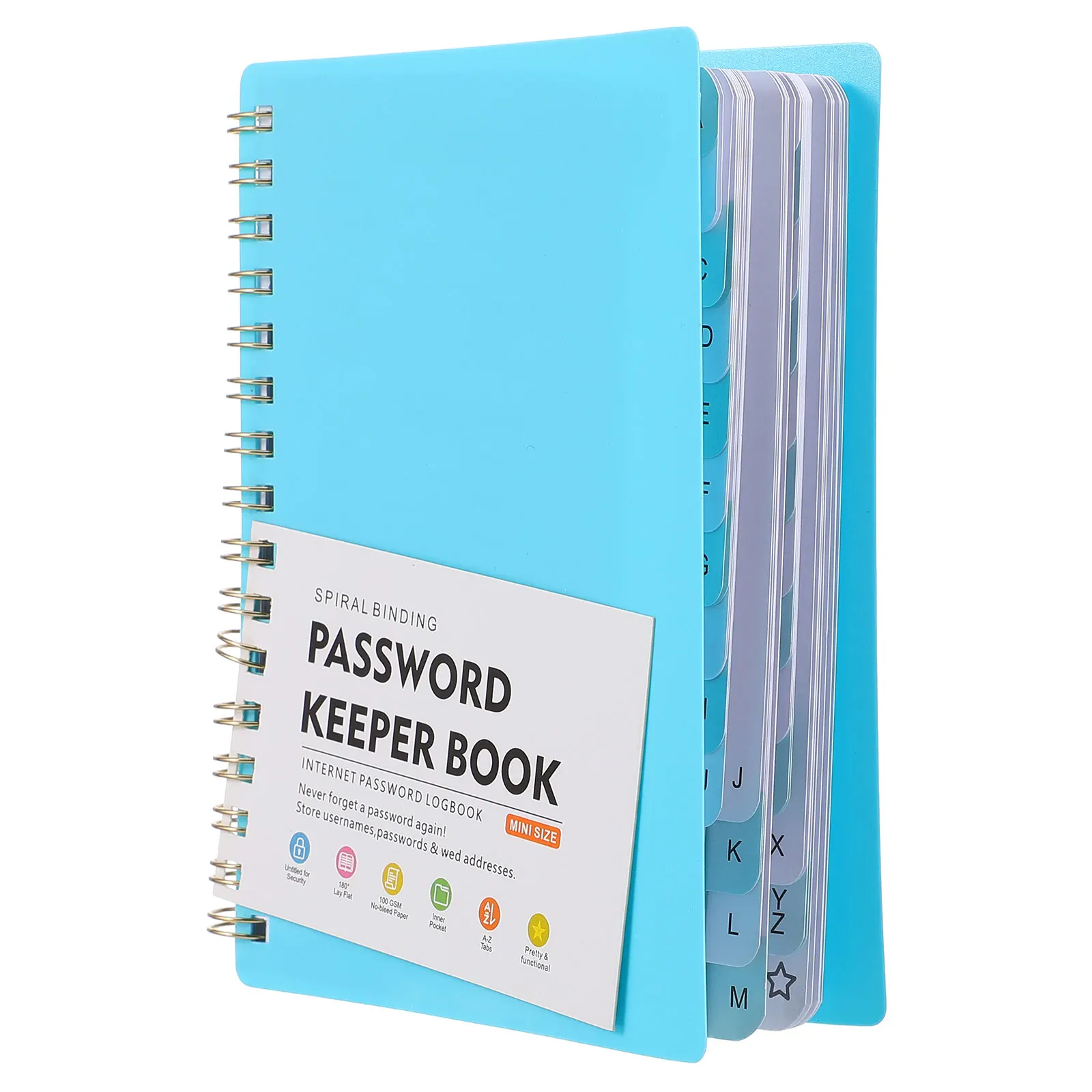 Address Book for Seniors Spiral Internet Password with Alphabetical Tabs Notepad Blue Sky Notebook Discbound Tag Books