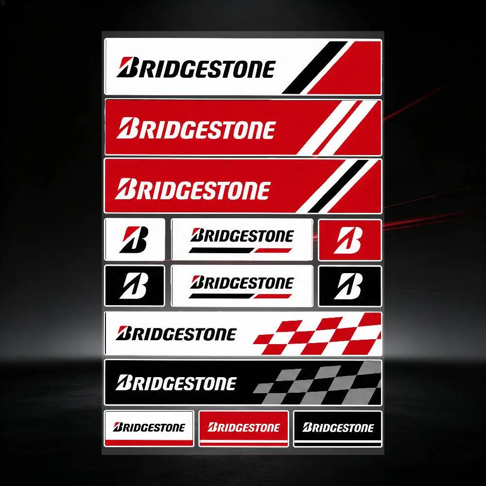 for Bridgestone Universal Multi-Purpose Reflective Waterproof Stickers Scratch Conceal For Auto Bike Helmet Mug Fridge Decoratio