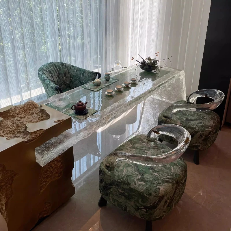 Orchid Pavilion Preface Tea Table Tea Acrylic Coffee Living Room Home Office Light Luxury Premium Chinese Tea Table