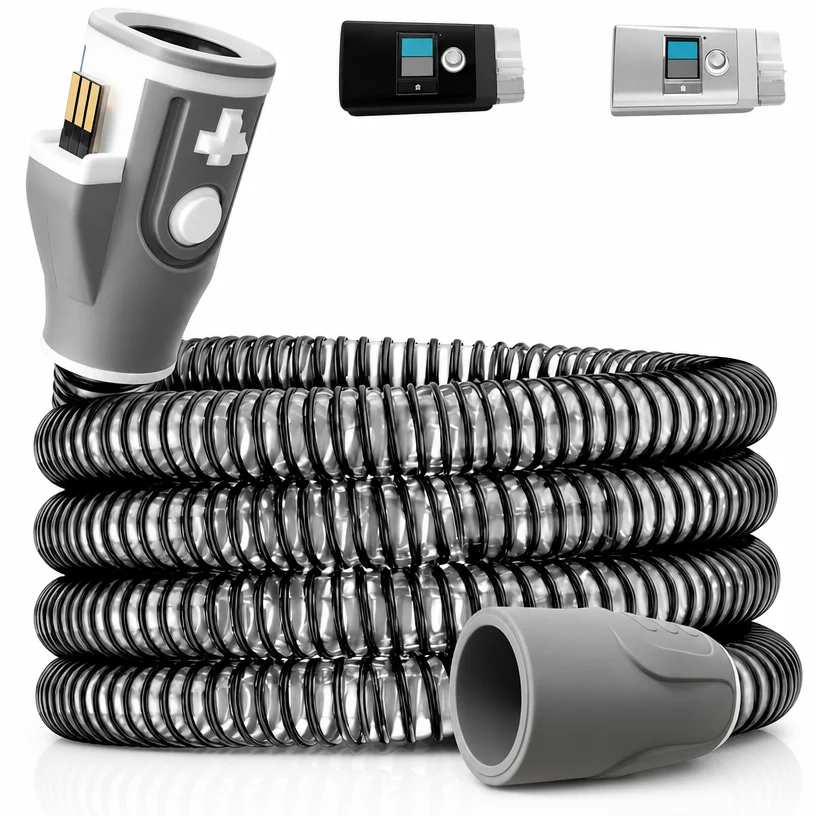 90-Degree Connector Heated CPAP Hose Tube for Air 10 Replacement Heating Tube Easy Storage Flexible Comfortable Installation