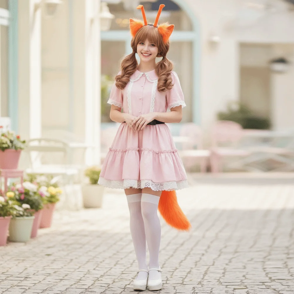 1 Pcs/set Handmade Kitten Ear Hair Hoop Headdress Furry Cat Ears Headband Pointed Ear Soft Cosplay Tail Stage Show