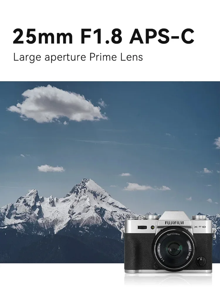 7Artisans 25mm F1.8 Mirrorless Camera Wide Angle Lens for Sony E-mount Fujifilm XF Nikon Z M4/3 7 Artisans 25 1.8