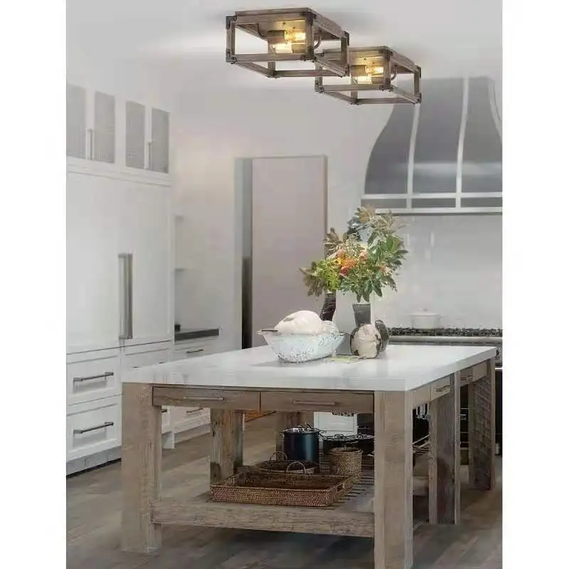 special supply for American rural simple solid wood square ceiling lights, living room, dining room