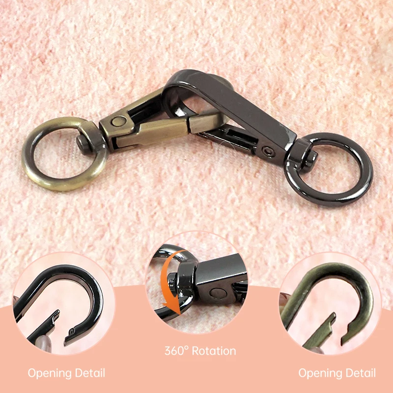 

8-13mm 10-50Pc Bulk Metal Buckle for Bags Strap Swivel Clasp Small Carabiner Spring Clip Keychain Snap Hook Hardware Accessories