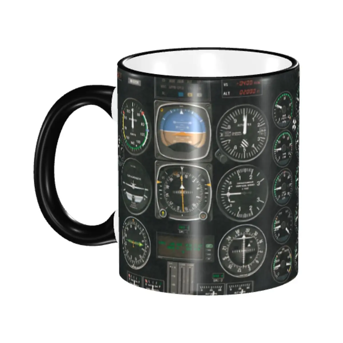 Custom Aircraft Instrument Panel Coffee Mug DIY Aviation Control Panel Ceramic Mug Creative Present