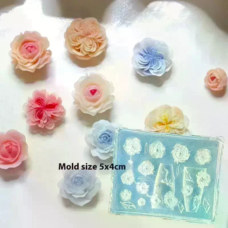 /Kuz/3D Flower Butterfly Nail Art Silicone Mold DIY UV Acrylic Resin Nail Decoration Mould Manicure Salon Supplies Multi-style