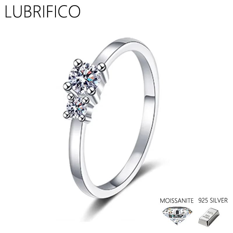 

2.5mm-4mm Moissanite Stone Rings 925 Sterling Silver Lad Diamond Ring For Women Fine Jewelry Wedding Party