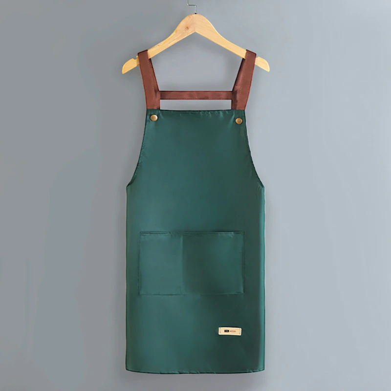 Perfessional Kitchen Apron Women Waterproof Fashion Apron with Pockets Women Taller Waiter Apron Chef Work Uniform