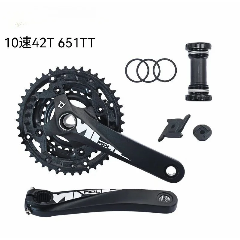 

For PROWHEEL MTB Crankset Hollow Integrated Chainwheel 9/10 Speed Aluminum Alloy Crank Bicycle Chainring 27/30 Speed Mountain Bi