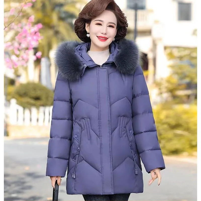 2025 New Women Parka Down Cotton-Padded Jacket Girl Medium Long Coat Cold-Resistant And Warm Winter Clothes Middle aged Jacket