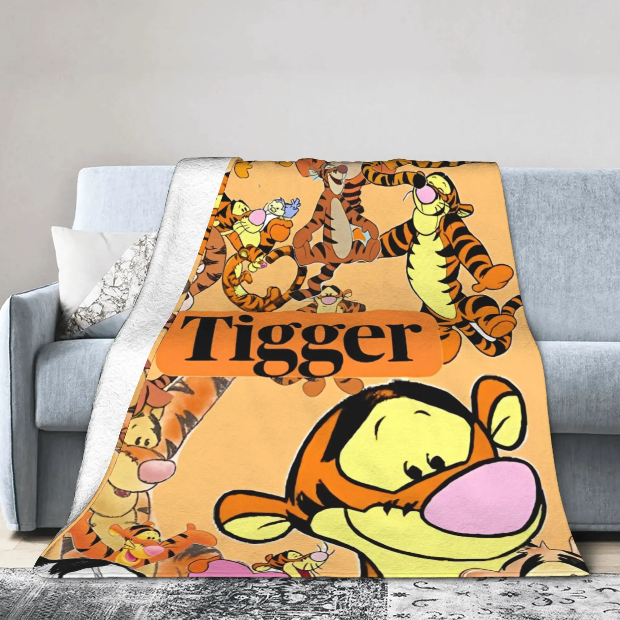 بطانية ويني ذا بوه الكرتونية، بطانيات مريحة فائقة النعومة للسرير مقاس 50 × 60 بوصة، لحاف بمقاسات متعددة