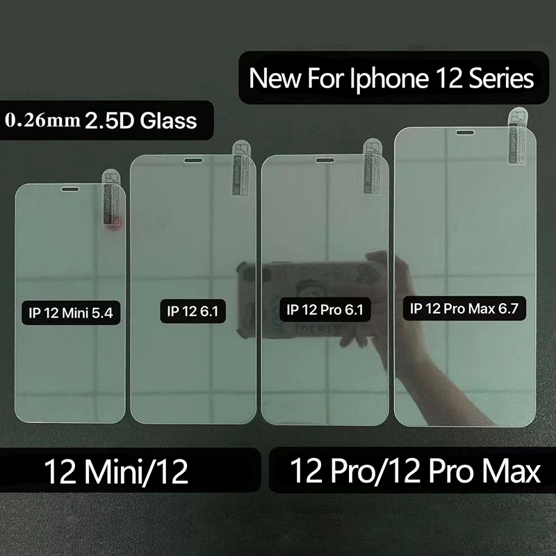 3Pcs Glass Tempered Film For iphone 12pro max 11 pro 12 mini 6 6s 7 8 plus X Xr Xs Max Screen Protector Smartphones iphone12 pro