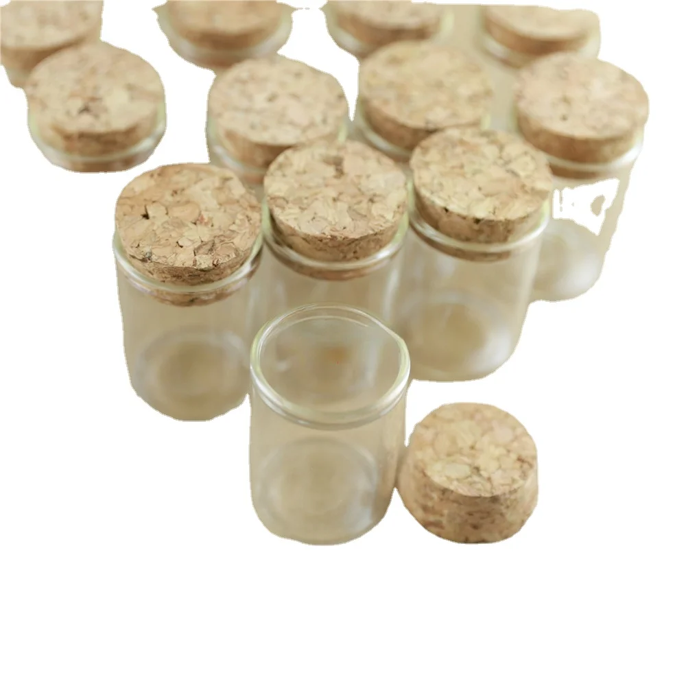 

HF 24pcs/lot 15ml 30mm*40mm Test Tube Cork Stopper Glass Bottle Spice Bottles Container Jars Vials DIY Craft